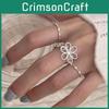 Stylish Korean Design Adjustable Ring For Women With Delicate Hollow Flower Pattern