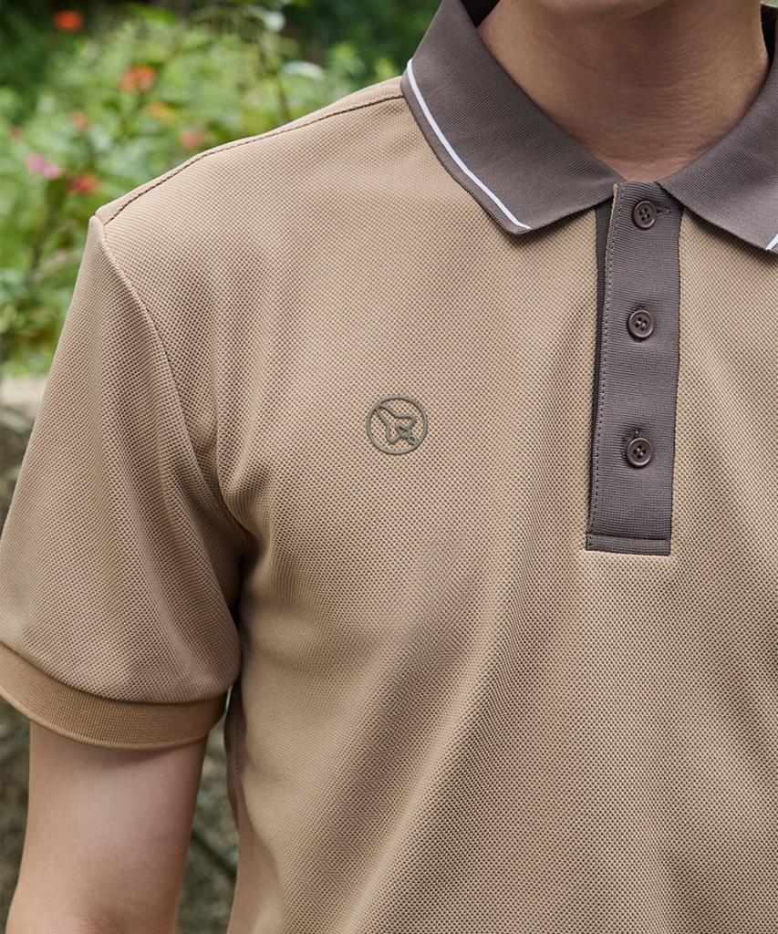 Antomas Circle Spaceship Polo Men'S - Beige