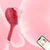 APP-enabled Vibrating Penis Ring, Rooster Ring Couple Vibrating Penis Ring, Male Adult Toy, with Rose Clitoral Stimulator.