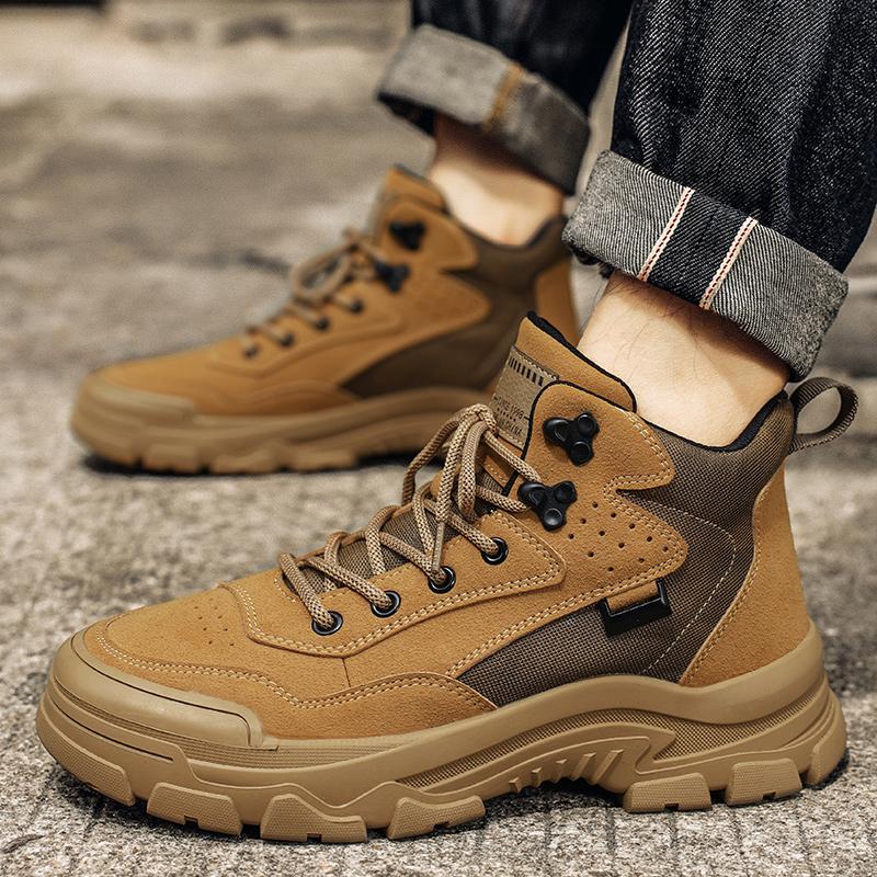 

New Mens Boots Tactical Shoes Outdoor Sneakers Hiking Shoes Mountaineering Walking Jogging Ankle Boots Botas Cuturno Masculinas 39 жёлтый