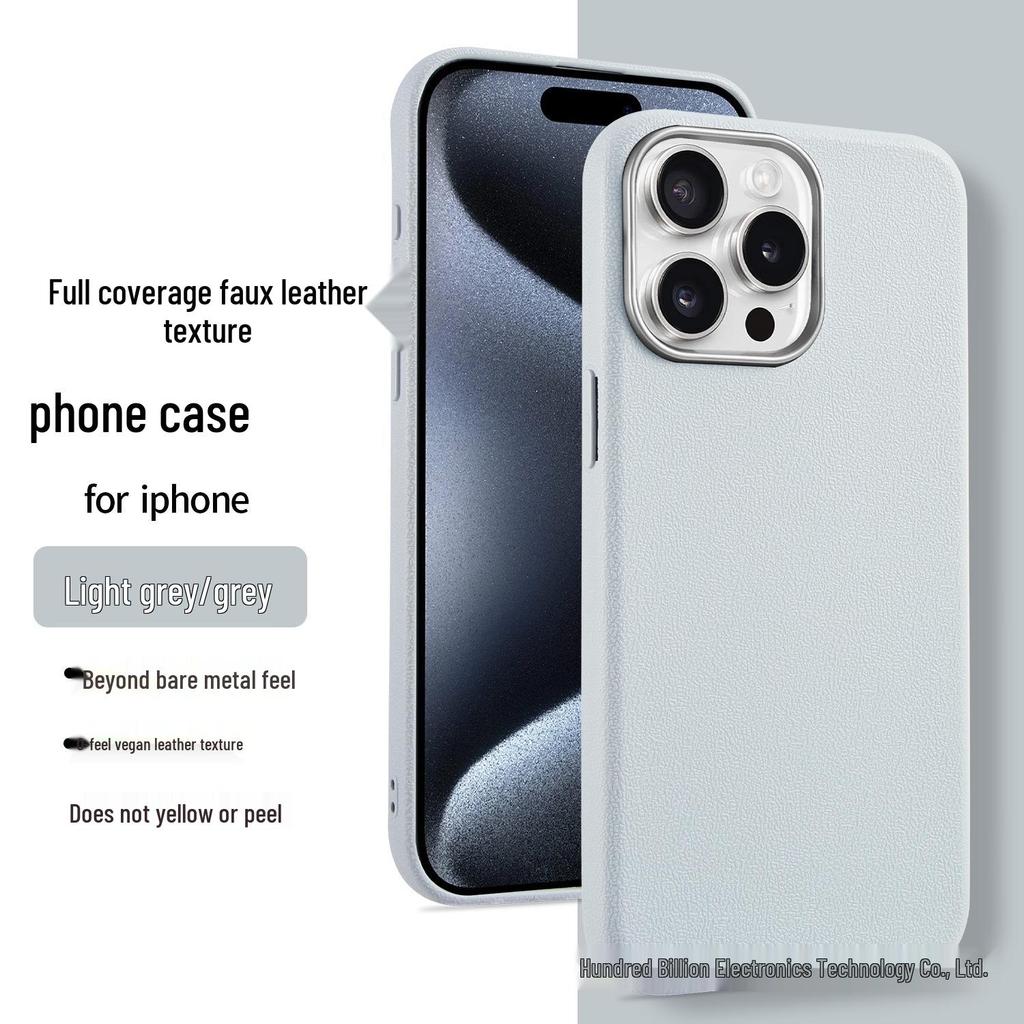 iPhone 15 Pro Max Leather Texture Stand Case with Large Hole for Apple 16