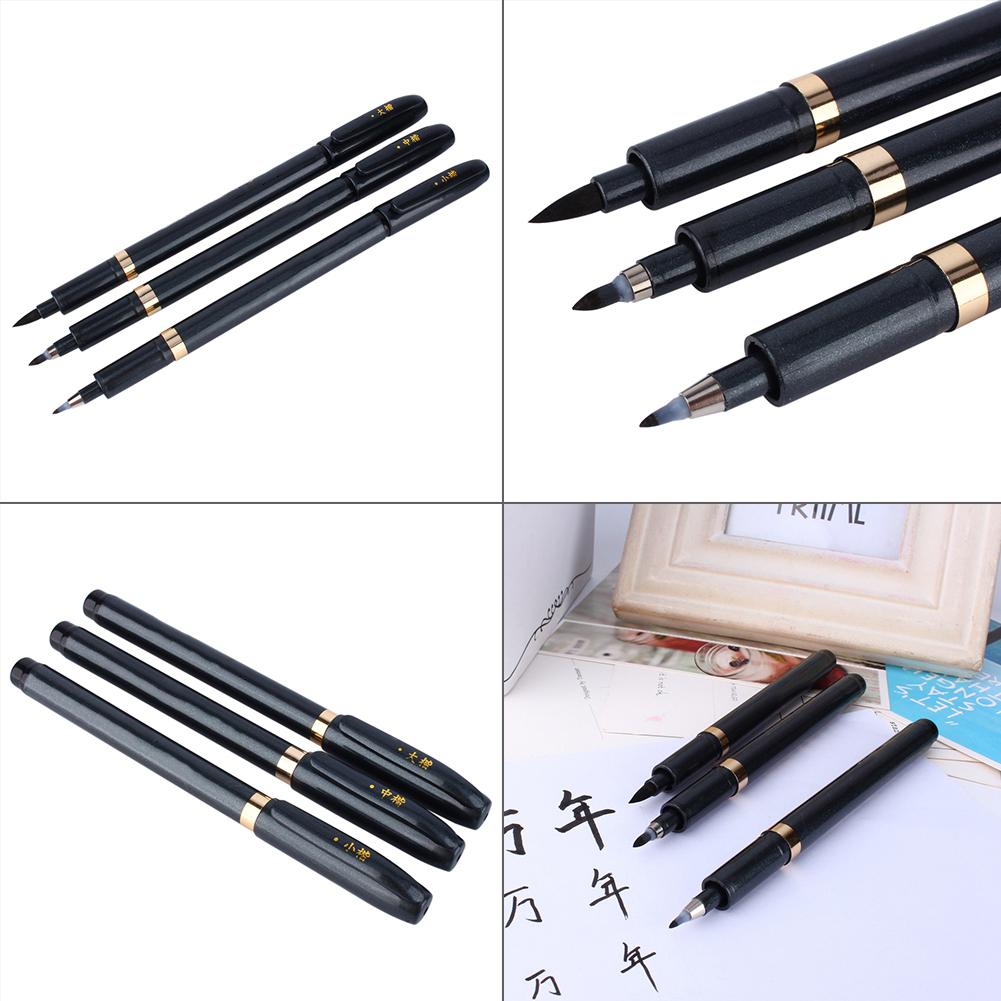 3pcs Chinese Japanese Calligraphy Shodo Brush Ink Pen Writing Drawing Craft SG