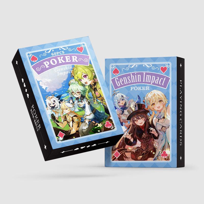 Anime Poker Toy Genshin Impact Game Cards Zhongli Hutao Tartaglia Cosplay Hardcover Collection Gift