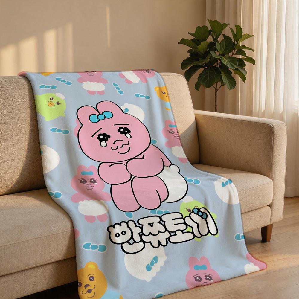 Cute O-Opanchu UsagiS Throw Short Plush Throw Blanket Soft Skin-Friendly Multi-Scene Home Office