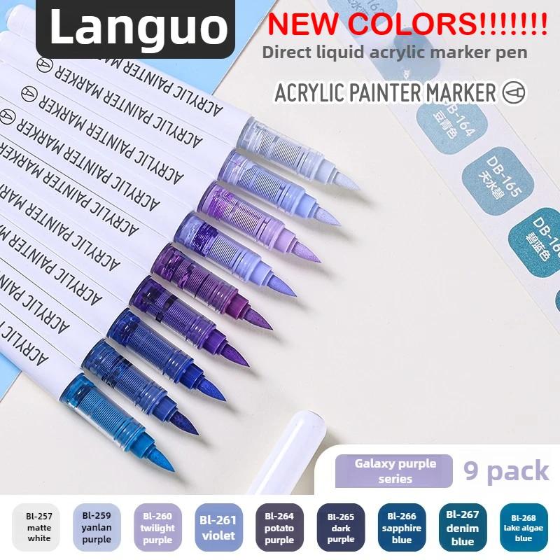 LANGUO 288/9 Colors Direct Liquid Acrylic Paint Pens Brush Color Marker Pen for Painting DIY School Art Supplies Stationery