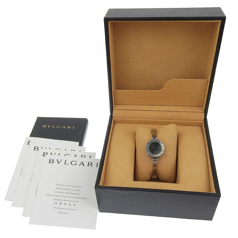 Bvlgari Bzero1 Uhren BZ22 Edelstahl Be zero one schwarzes Zifferblatt Edelstahl Quarz Analoganzeige Damen Gebraucht