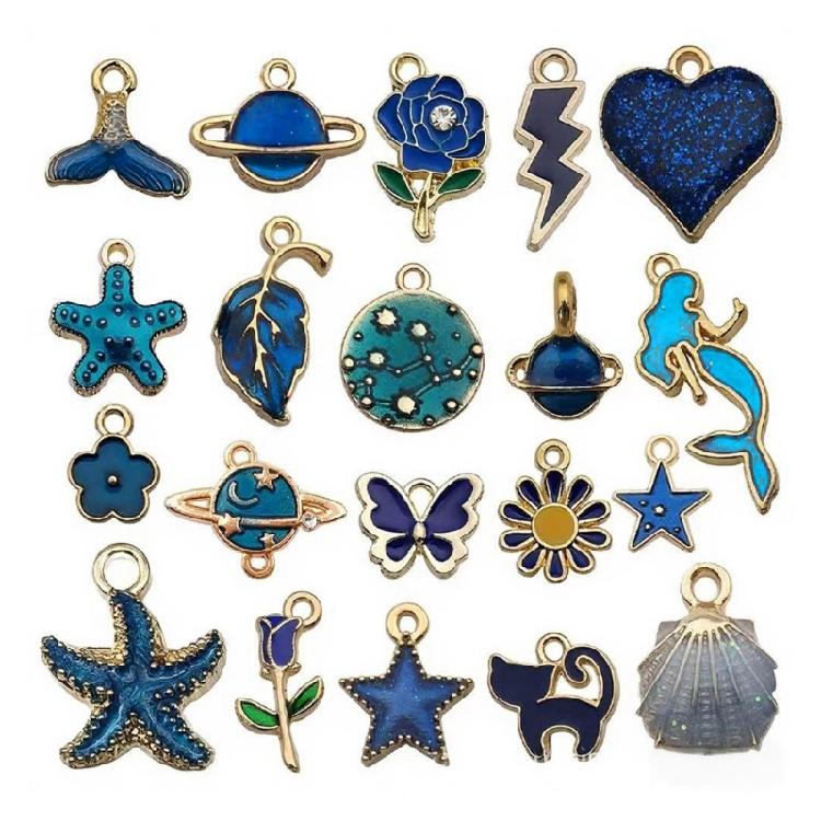 

20 Pieces Zinc Alloy Craft Charms With Floral Patterns For Handmade Necklace Bracelet Creation Elegant Accessories