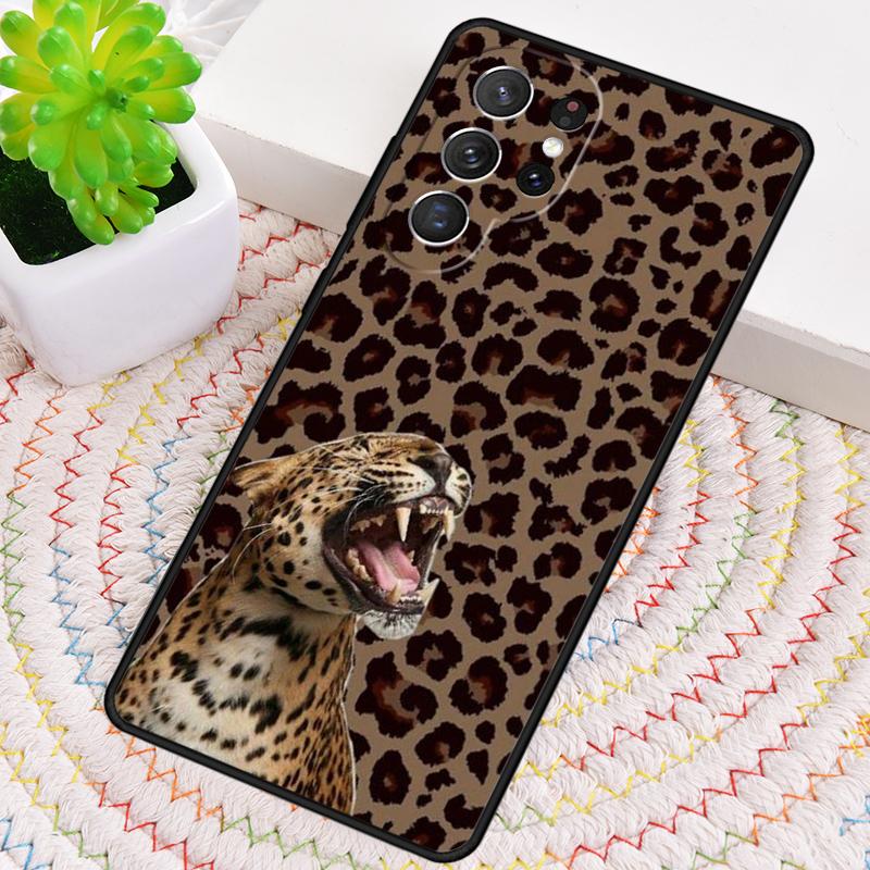 Tan Leopard TPU Phone Case For Samsung Galaxy note 10 pro S26 S25 S24 S23 S22 Ultra Plus S21 FE S20 Shockproof Cover