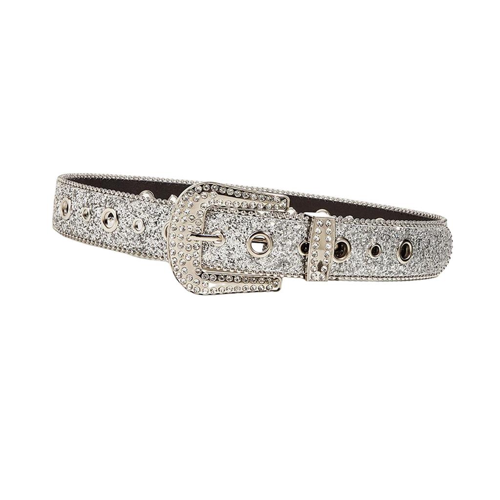 Fashion Women Belt PU Leather Casual Shinning Rhinestone Jeans Decorative Cowgirl for