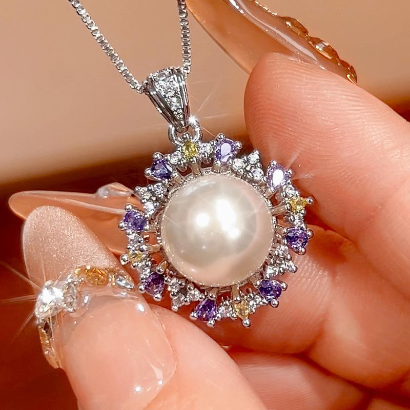 Set Bijuterii Colier Inel Perlă Naturală Imitație Farmec Unic Feminin Sens Înalt