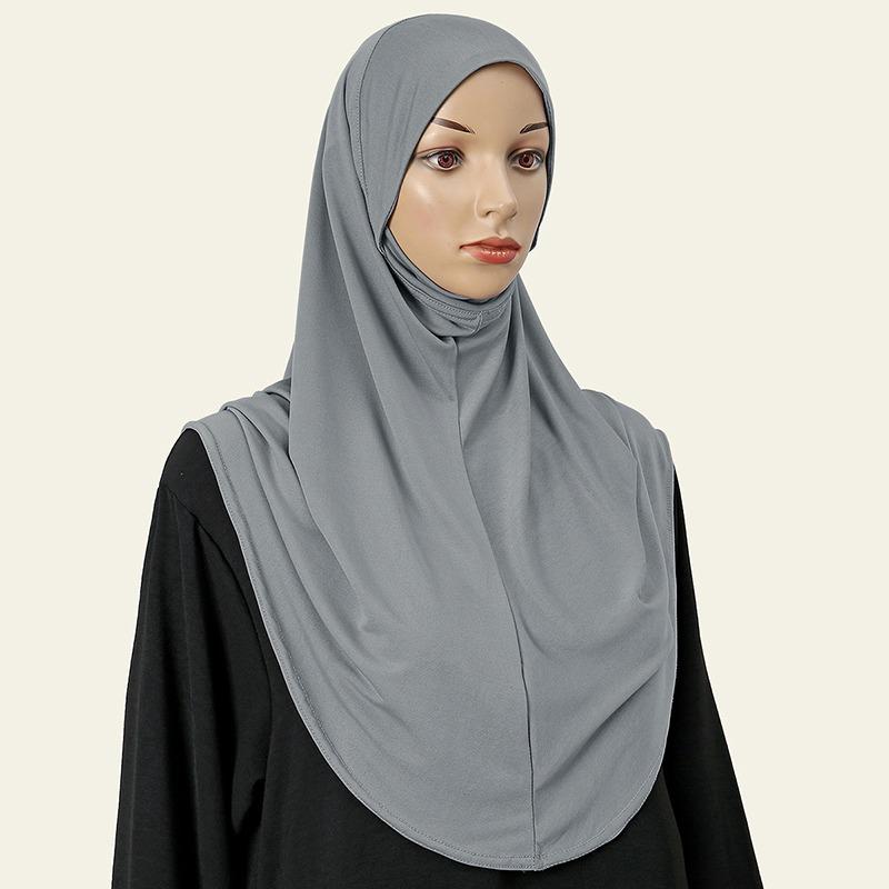 Solid Color Simple Muslim Underscarf Women Veil Hijab Comfortable Breathable Casual Ramadan Islamic Head Scarves Turbans