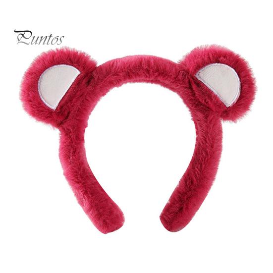 

Повязка на голову с медвежьими ушками на Хэллоуин, Рождество, косплей, пушистая повязка на голову, головной убор с ушками животных, аксессуар для костюма розы красного