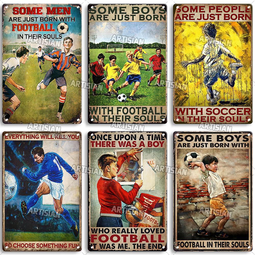 Artisian Football Metal Sign Sport Retro Tin Poster Vintage Decorative Plate Wall Decor Garage Bar Pub Club Hotel Cafe Kitchen