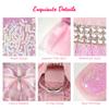 Bowknot Dog Harness Leash Set Shining Cat Puppy Birthday Dresses Pet Wedding Vest Harnesses With Lead For Small Medium Dogs Pink