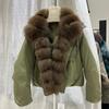 Womens Short Down Coat With Real Fox Fur Collar Warm Winter Jacket Daily Commute