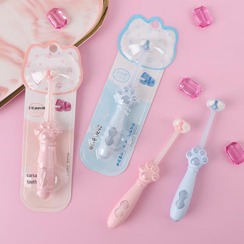 SaJie Cartoon Kitten Paw Kids Soft Bristle Toothbrush