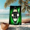 Beweis Strandtuch mit Borussia Mönchengladbach Logo Muster - weich, saugfähig, schnelltrocknend, maschinenwaschbar - perfekt zum Schwimmen, Camping, Baden