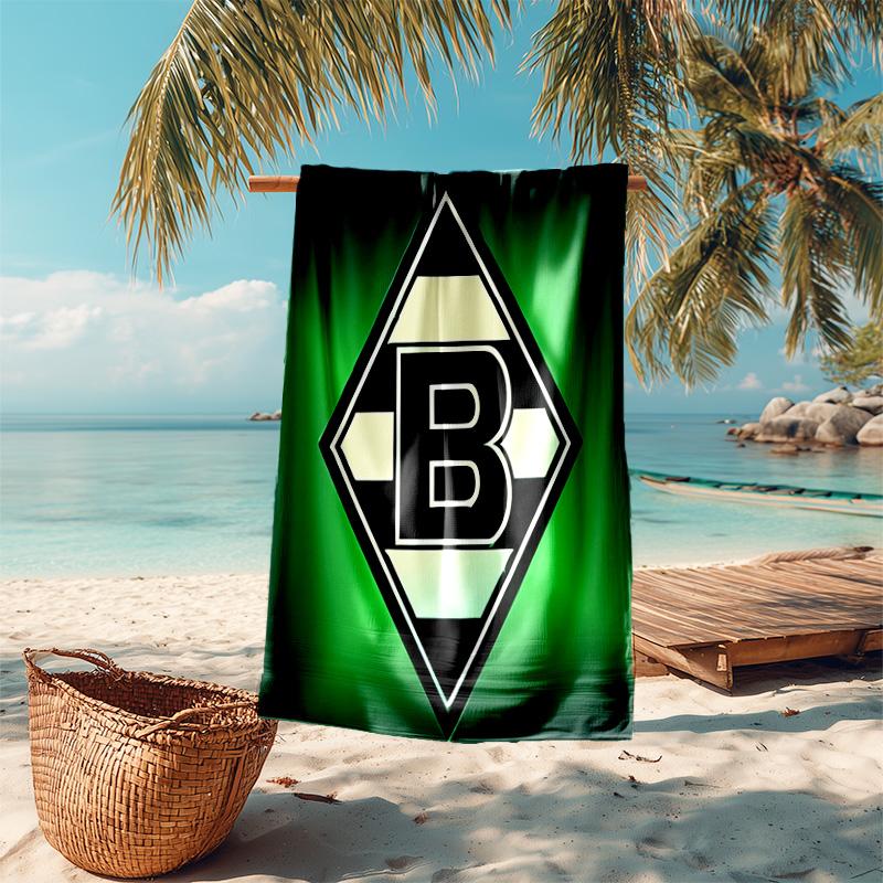 Beweis Strandtuch mit Borussia Mönchengladbach Logo Muster - weich, saugfähig, schnelltrocknend, maschinenwaschbar - perfekt zum Schwimmen, Camping, Baden