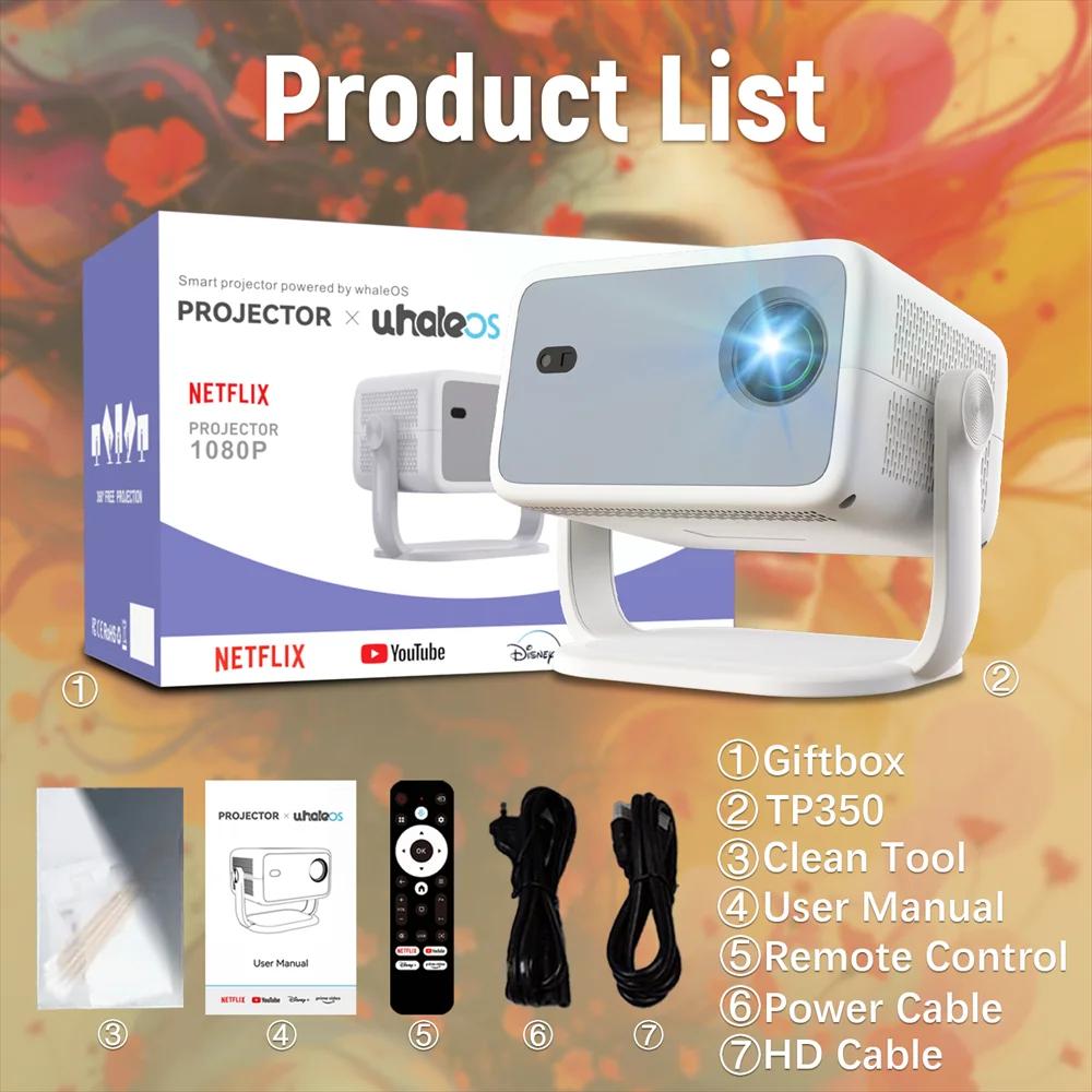 Projektor Velec s certifikací Netflix Android 13 4K Nativní 1080P 650ANSI S automatickým ostřením Wifi6 BT5.2 360° Domácí Venkovní Projektor