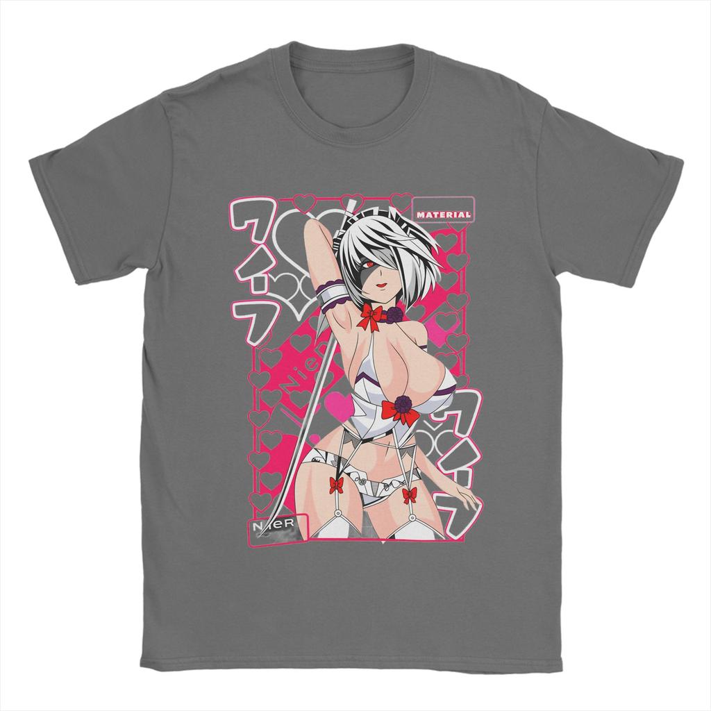 YoRHa 2B Anime Game Fans Art T Shirt Summer Harajuku T Shirts Unisexs 100 Cotton ONeck 4XL 5XL 6XL Tees Short Sleeve Tshirt