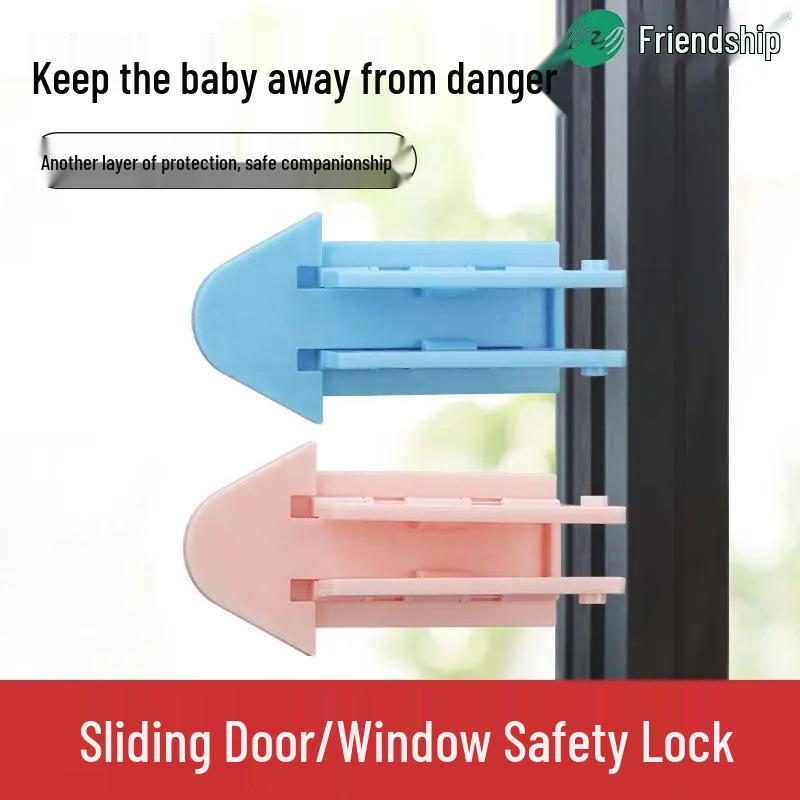 

Шкаф-купе с раздвижными дверями, защита от защемления, оконный стопор для ванных комнат Window Lock-Buckle, Random Color (4 pieces)