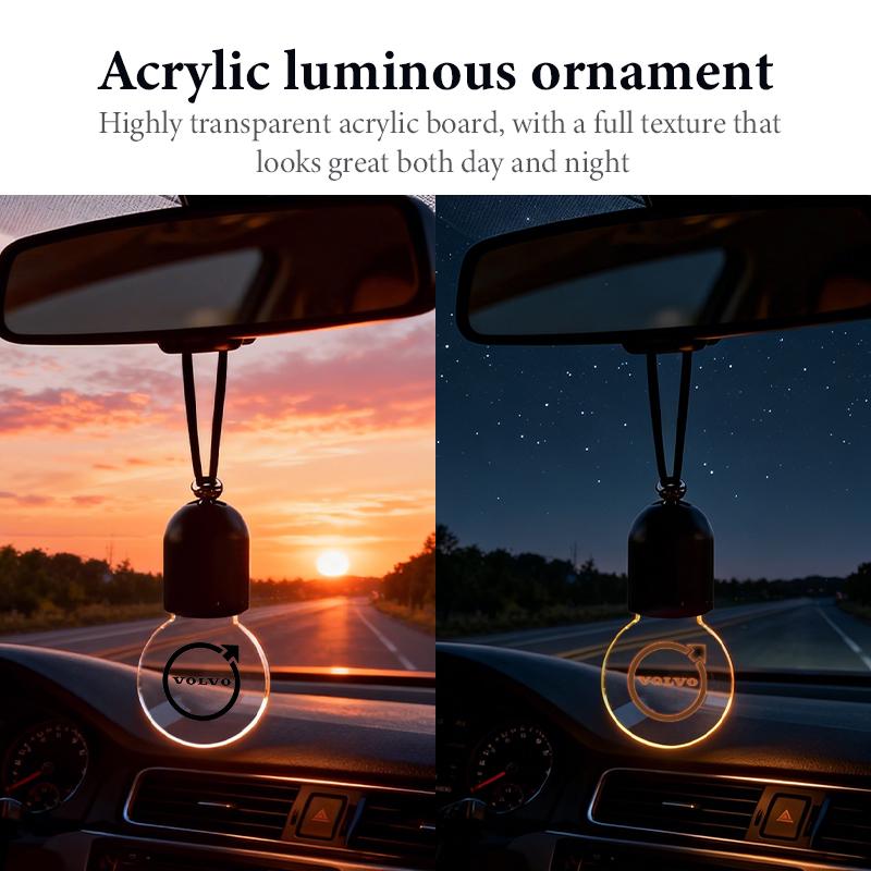 Luminous Acrylic Pendant Car Decor Rear View Mirror Accessories For Volvo V50 S60 XC60 S40 XC40 XC90 V60 S80 S90 V70 XC70 ari632