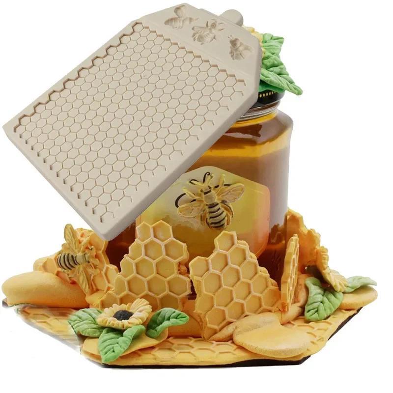 Honeycomb Mold Silikon Bakeutstyr Bie 3D DIY Sukkerhåndverk Sjokolade Kutterform Fondant Kakedekoreringsverktøy