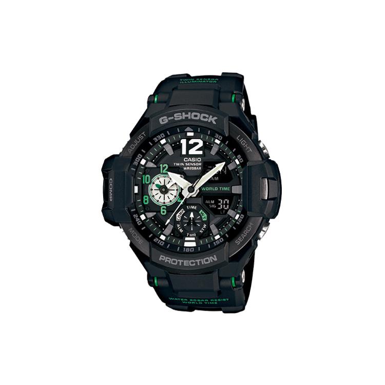 CASIO Men MASTER OF G-AIR Series Black Watch GA-1100-1A3ER GA-1100-1A3ER Black Strap