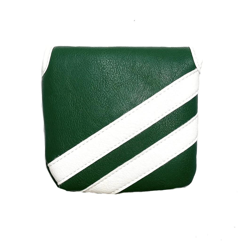 Head Cover Putter Cover for Mallets Compatible with Odyssey 2 Ball TaylorMade Spider Putter Plain (Green (White Line))