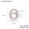 316L Stainless Steel Gold Plated Big Ring for Women Oval Hollow Personality Ring Female Luxury Waterproof Zircon