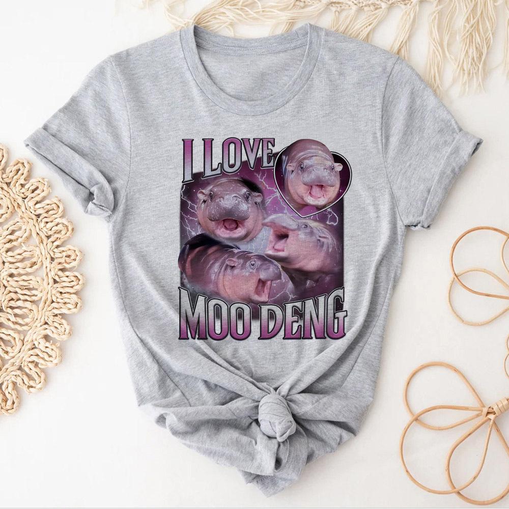 Moo Deng Girl Grunge Digital 2000s Pastel Harajuku  Korean Clothes T-shirt Gothic Pastel Colorful Vintage Retro Breathable