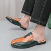 New Men's Mixed Color Half Slippers Shoes Summer Male Wedding Casual Mules Moccasins Breathable Loafers  Zapatos Hombre