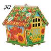 Artigianato da scrivania fatto a mano Kit Pittura con strass Casa di Natale 3D, Set Artigianale Fai da te Capanna Girasole in Legno, Ornamento Artistico Artigianale per Decorazione