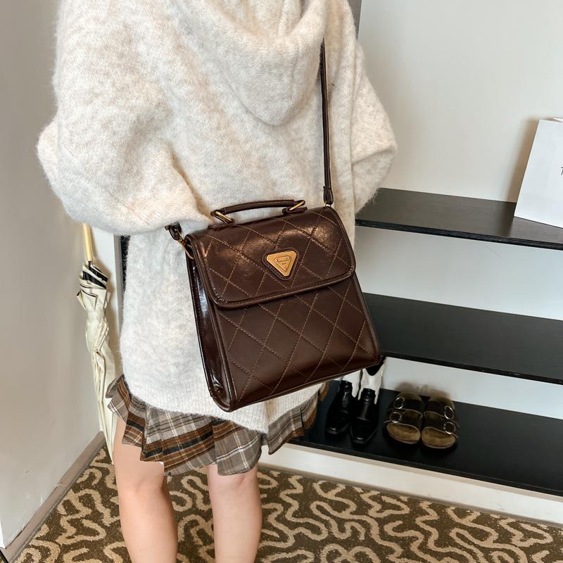 20254 New Oxford cloth chain rhombus oblique span bag, high-end versatile fashion tote underarm shoulder bag