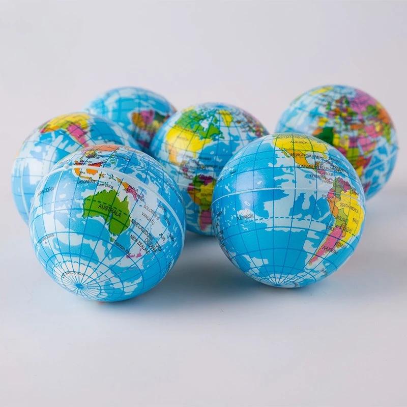 Earth Shape Pet Fetch Toy 6Pcs Soft PU Foam Toss Catch Ball for Outdoor Dog Exercise Interactive Play Training Fun