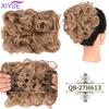 LARGE Comb Clip In Curly Hair Extension Synthetic Hair Pieces Chignon Women Updo Cover Hairpiece Extension Hair Bun