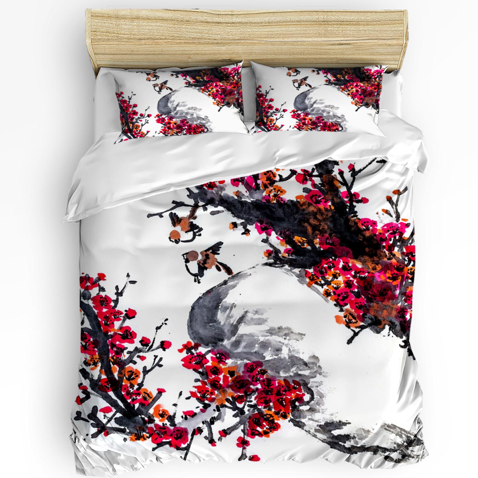 

Chinese Ink Landscape Painting Bamboo Duvet Cover With Pillow Case Custom 3pcs Bedding Set Quilt Cover Double Bed Home Textile EU single(135x200cm)