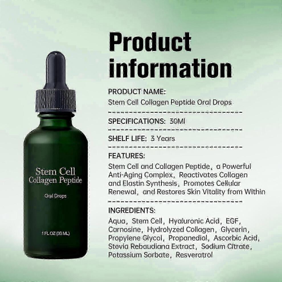 (Color 1)1-5x Stem Cell Collagen Peptide Drops Anti-Aging Lift Firm Sagging Skin Reduce Wrinkles