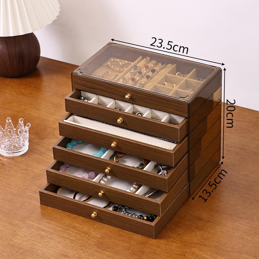 Dustproof Multi-layer Jewelry Box with Drawer for Bracelets, Necklaces, Rings, and Earrings - Large Capacity Storage for Accessories