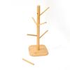 Sturdy Wooden Mug Holder Tree Non Slip Versatile Coffee Mug Rack Thicken Base with 6 Hooks Coffee Cup Holder for Countertop