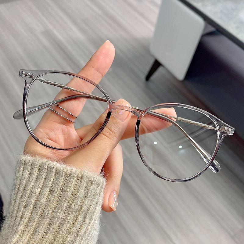 

JYL TS Round Glasses Women Blue Light Blocking Korean TR90 Plain 90045 A-5160