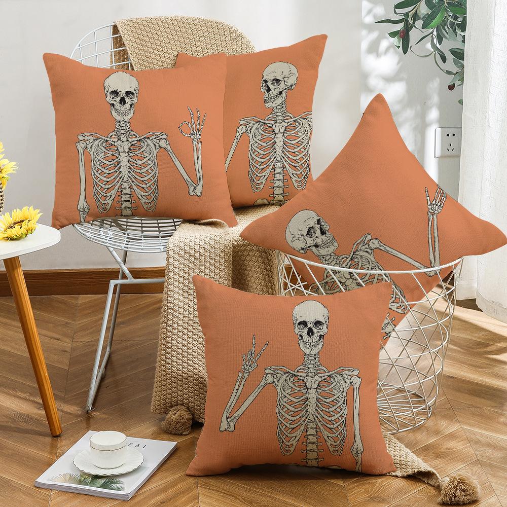 Halloween Decoration Pillow Skull Pillow Case Living Room Decoration Sofa Bedroom Pillow Bedside Pillow