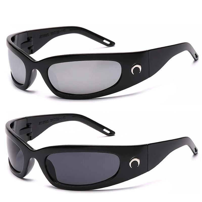 1/2pcs Trendy Designed Moon Rectangular Sunglasses Women Men Outdoor Cycling Sports Sunglass Vintage Hip Hop Punk Sun Glasses