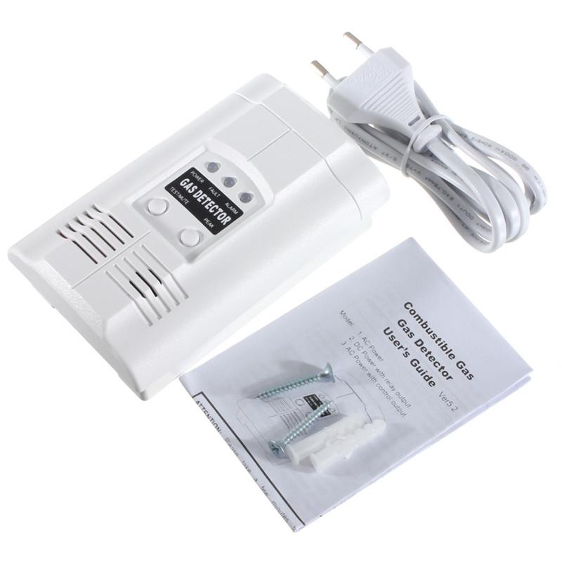 AC 220V/50HZ Carbon Monoxide Propane LPG LNG Gas Leak Tester Sensor Warning LED Warning Light Alarm Detector Home Security