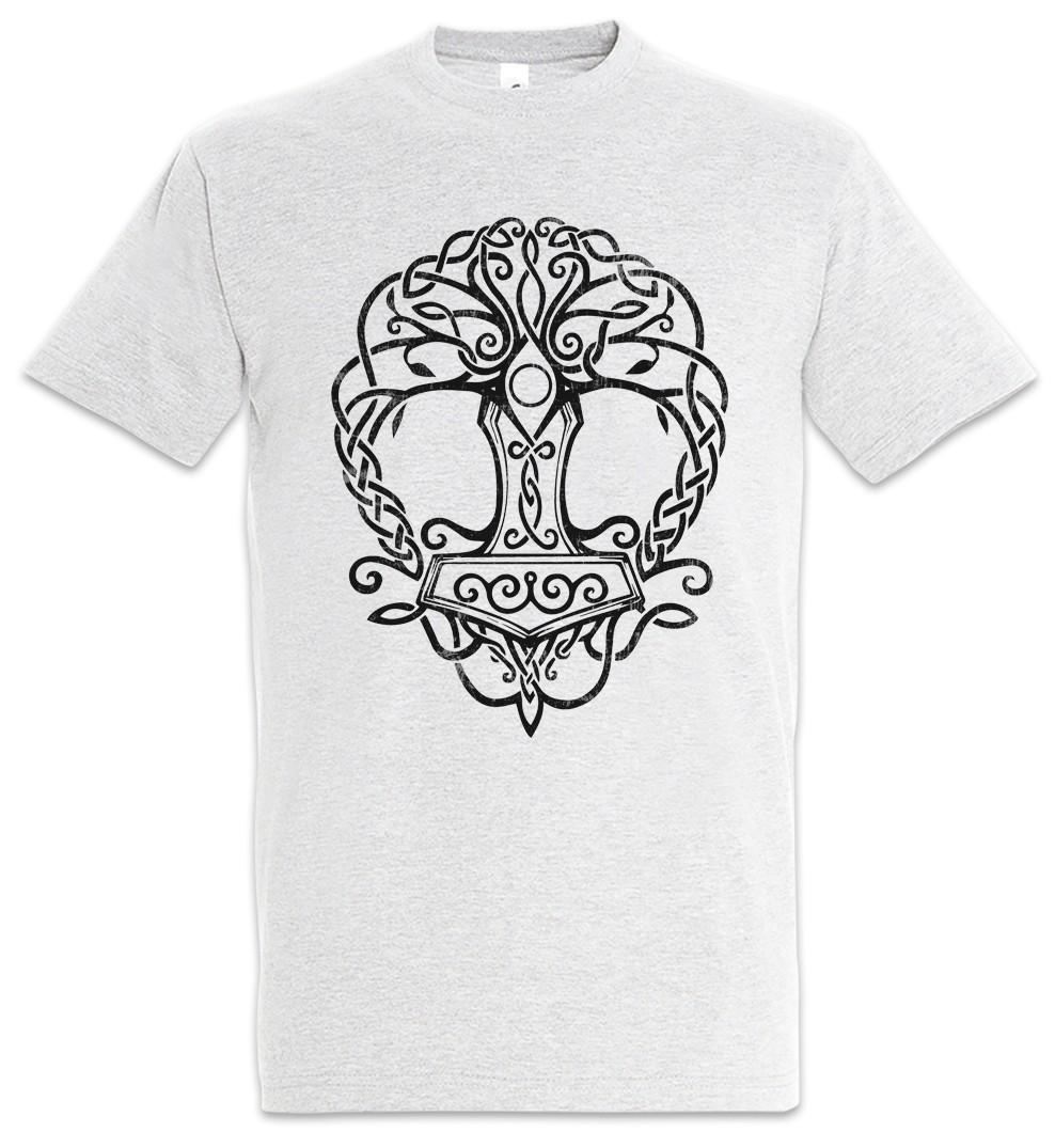 Yggdrasil Mjölnir Herren T-Shirt Weltenbaum Tree of Life Walhall Walhalla Ravens XS