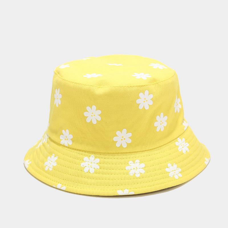 Korean Version Flower Printed Fisherman Hat for Women Japanese Style Artistic Small Fresh Basin Hat Summer Outdoor Double-sided Sunshade Hat