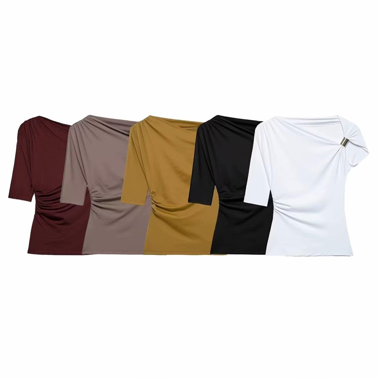 

2025 Summer Women s European & American Style Asymmetrical Nylon Top Large
