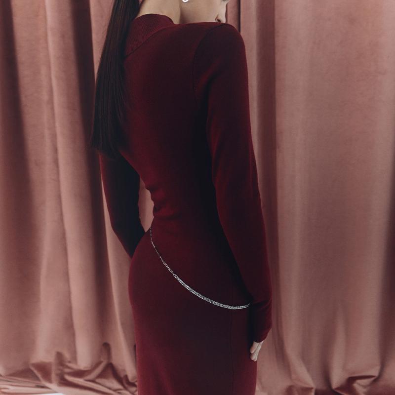 Women Knitted Maxi Dress Elegant Turtleneck Long Sleeve Sweater Dress Fall Winter Sexy Christmas Party Dress