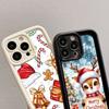 Ae106 Happy New Year Art Merry Christmas Phone Cases for iPhone 16 14 13 11 Pro Max 15 7 8 6s Plus 12 Mini XR XS Max Angel Eye Ladder Protective Cover