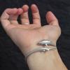 "Cold Silver Shark Shadow" European and American style silver long-tailed shark bracelet niche unique design sense fashion personalized jewelry